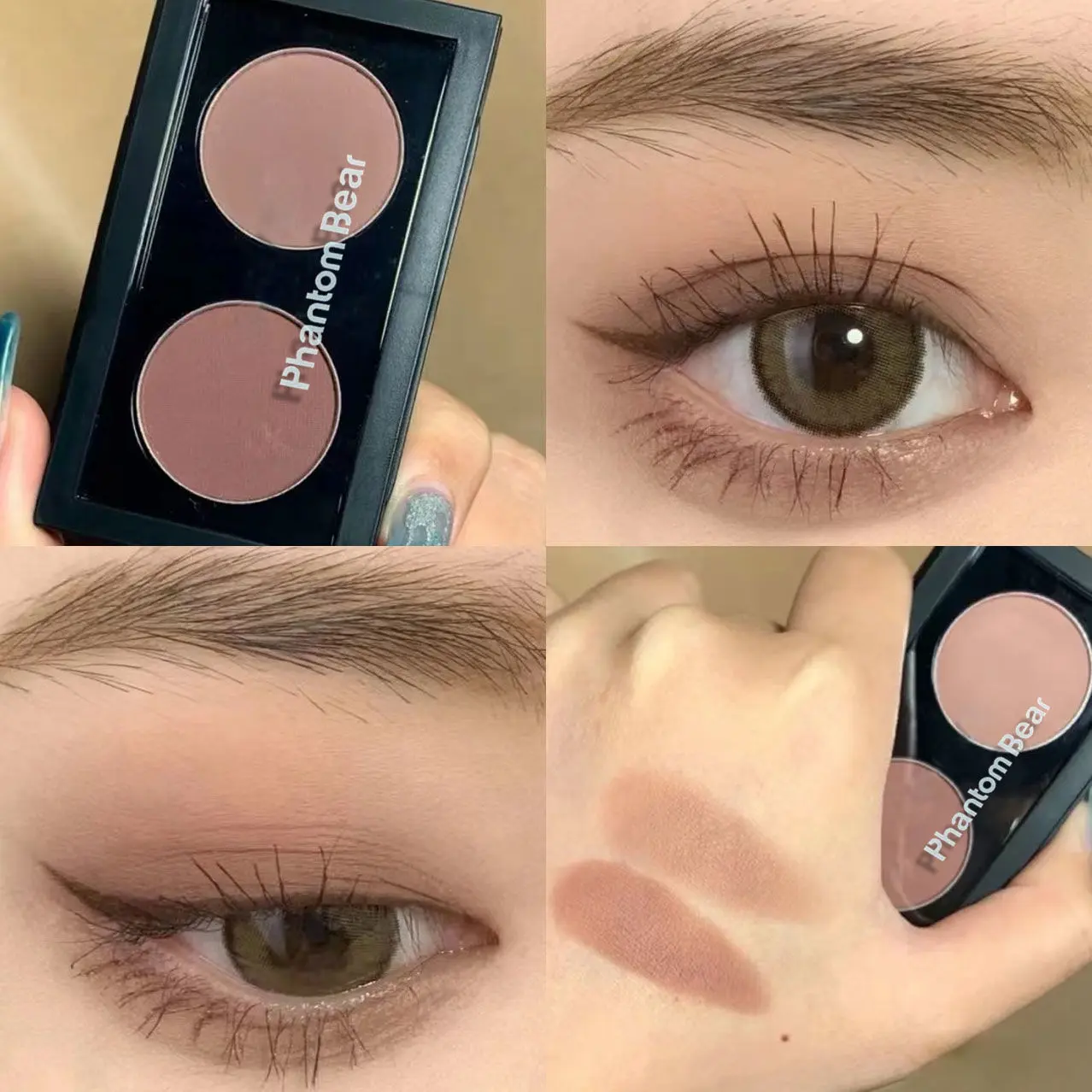 ZestBeau Low Saturated Olive Leather Pink Brown Two-Tone Eyeshades Plate Monochrome Matte Pure Wind Earth Color Eyeshadow Makeup Cosmetic