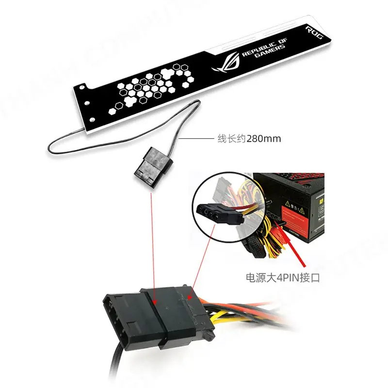 Giá Đỡ VGA 28cm LED RGB - Đồng Bộ HUB Coolmoon / Auto Ghim Nguồn Trực Tiếp 4