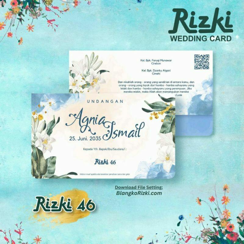 Undangan Pernikahan PROMO Terbatas  RIZKI 46   | Paket Lengk Elegan Modern Paket Lengkap 100 PCS Gratis Label & Plastik - JanjiKita | Default