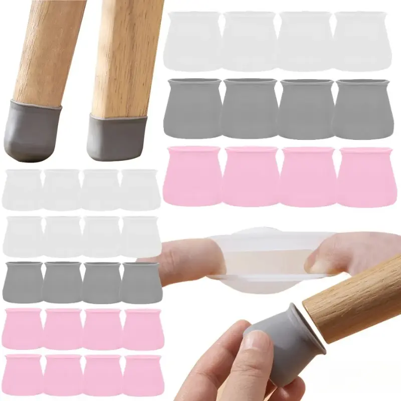 Chair Foot Cover PVC Chair Leg Protectors Anti-slip Table Leg Pad Floor Protector Rubber Feet Hardware Home Improvement Cap