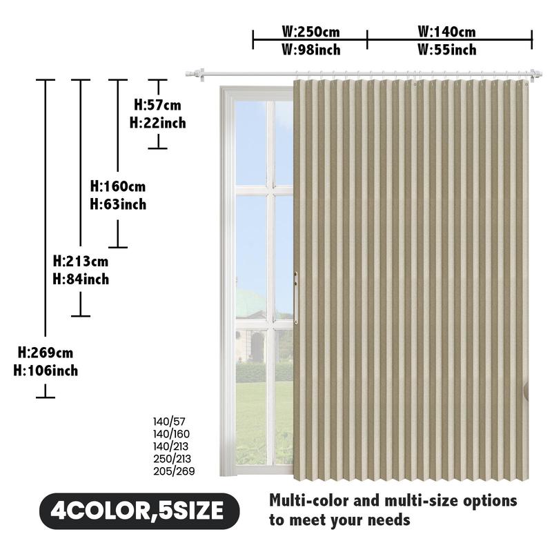 Vertical Door Curtain, 1 Count Blackout Door Curtain with Free Hanging Ring, Home Decoration for Living Room Bedroom Hotel 2