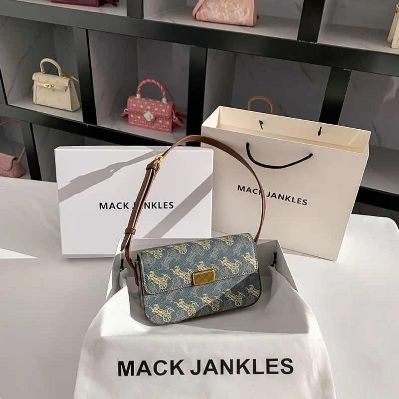 Túi Vuông Nhỏ Thiết Kế Đặc Biệt Bằng Da Mềm, Mack Jankles Hồng Kông, In Túi Kẹp Nách Cao Cấp, Phong Cách Ngựa Sắt Bag Nữ