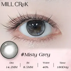 Misty Grey MILLCREEK  14.2mm Softlens Lensa normal&minus [0.00~-8.00] Lensa Kontak Eye Care Beauty