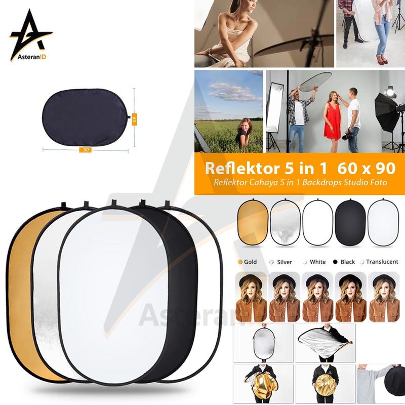 Product Introduction of Reflector Cahaya untuk Studio Foto 5in1 Oval Ukuran 60x90 Untuk Studio Foto Camera Kamera 1