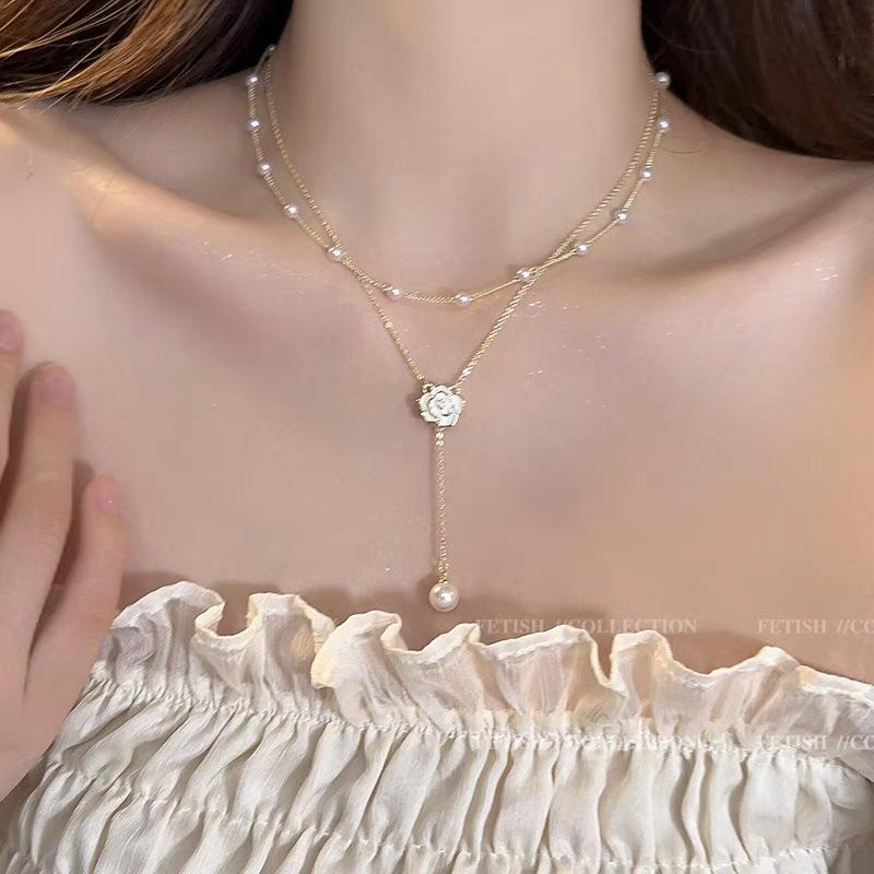 Product Introduction of Pearl Necklace for Women, Niche Light Luxury Design, High-end Fashionable Temperament, Clavicle Chain, Choker, Sweater Chain, Bead Chain 26