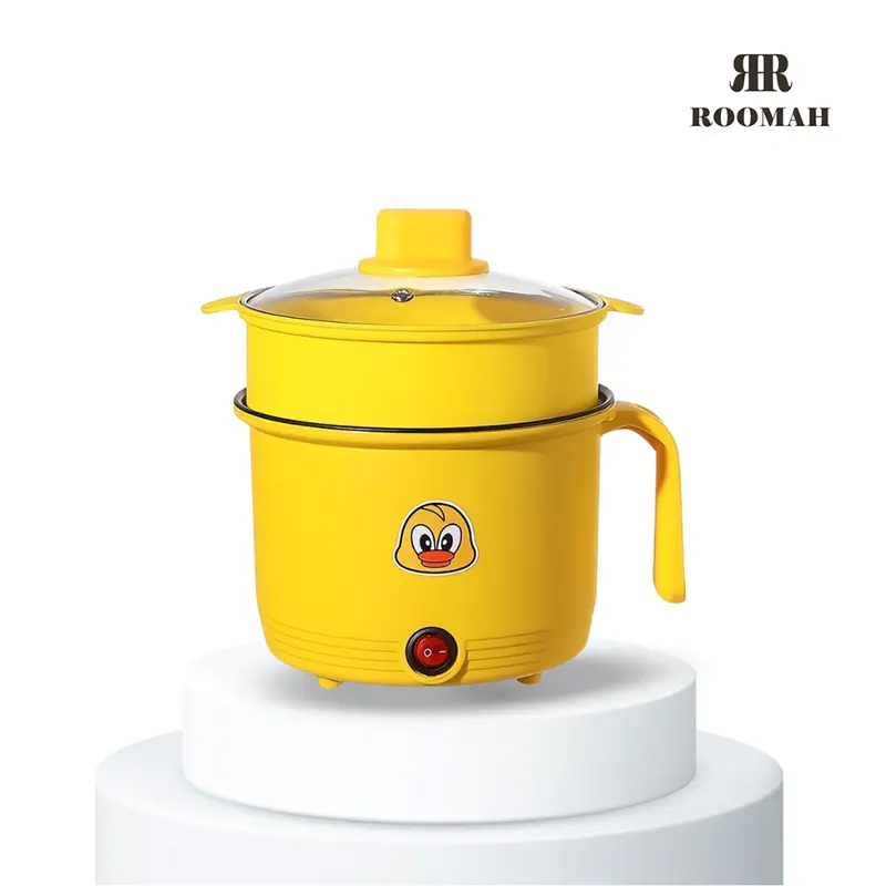 Panci Listrik Serbaguna Elektrik Cooker Multifungsi Panci Kukus Elektrik / Panci Listrik Multifunctional Electric Frying Pan Kuning 6