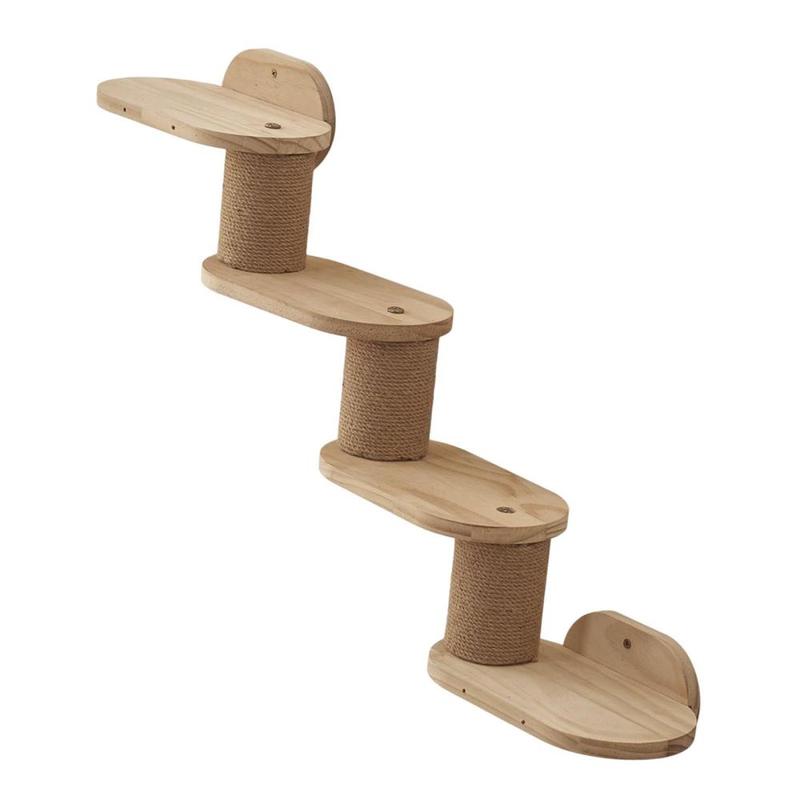 Cat Wall Shelves Cat Climber Cat Wall Climbing Ladder Wood Cat Wall Steps for Scratching 8