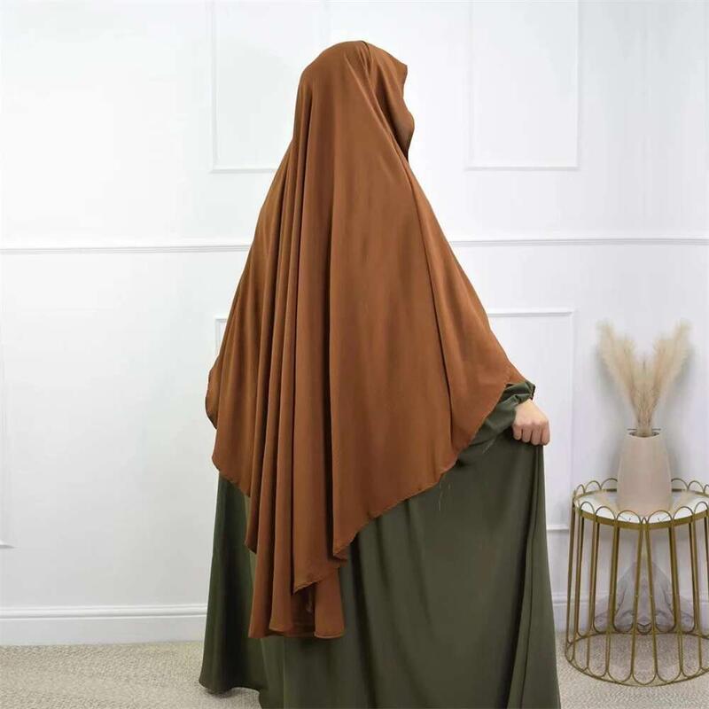Product Introduction of Ramadan Solid Khimar Abaya Dubai Niqab Turkey Arabic Muslim Hijab Islam Prayer Clothes For Women Djellaba Turban Musulmans Femme 20