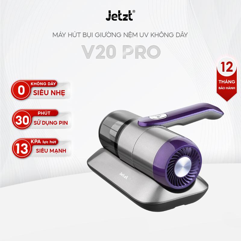 [FLASH SALE] Máy hút bụi giường nệm không dây cầm tay Jetzt V20 PRO, Diệt khuẩn UV, Lực hút mạnh 12000PA, khả năng làm sạch vượt trội, Bảo hành 12 tháng