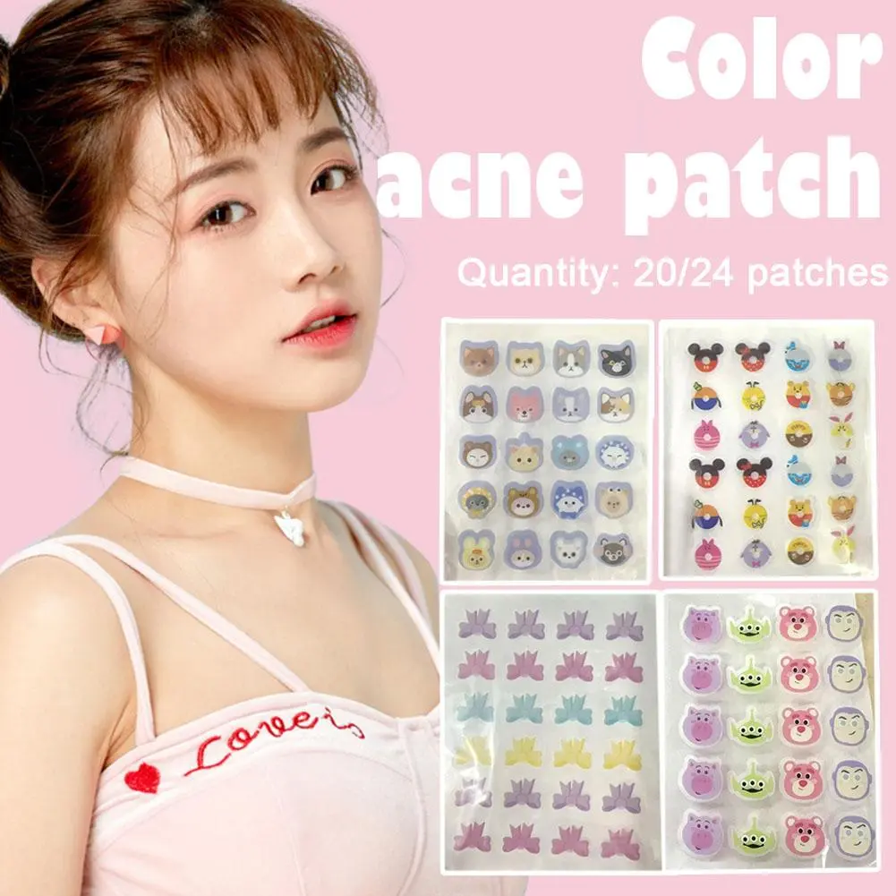 Color Hydrocolloid Acne Patches Non Irritating Breathable Colorful Heart Star Shaped Acne Pimple Patch