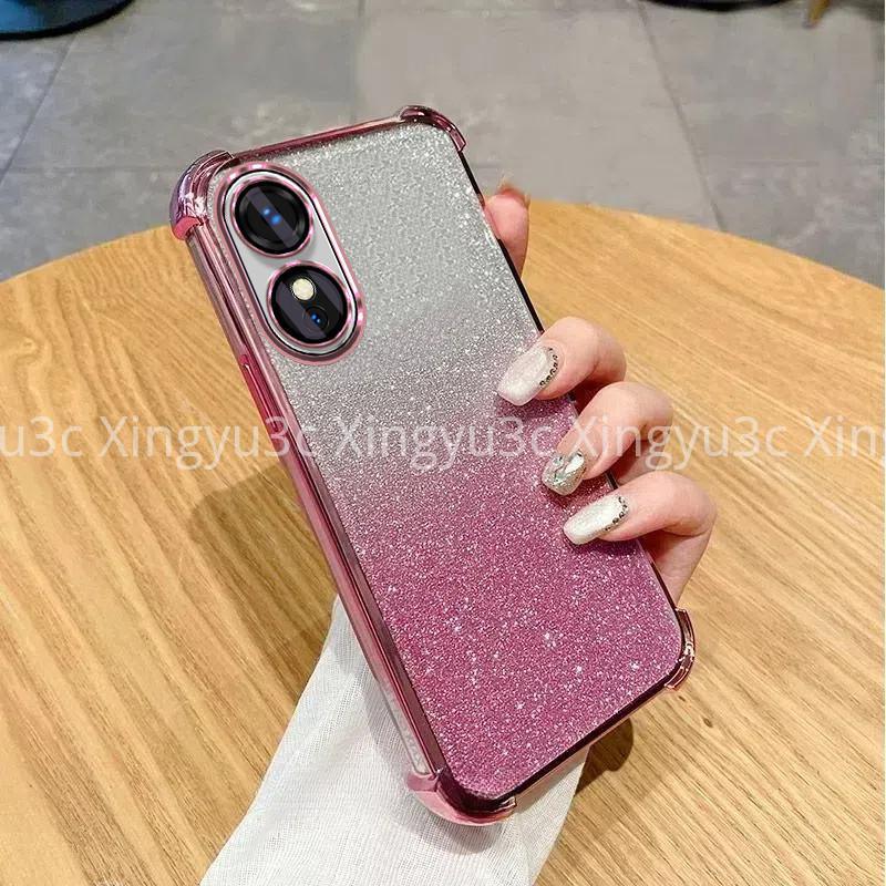 Luxury Sparkling Handphone Case for OPPO A17 A97 5G A38 4G A18 A60 four corners shockproof phone case 3D makeup mirror holder new bracelet soft case 6