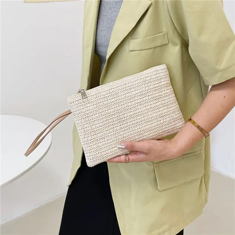 Fashion Women Casual Grass Woven Bag Simple All-match Handbag