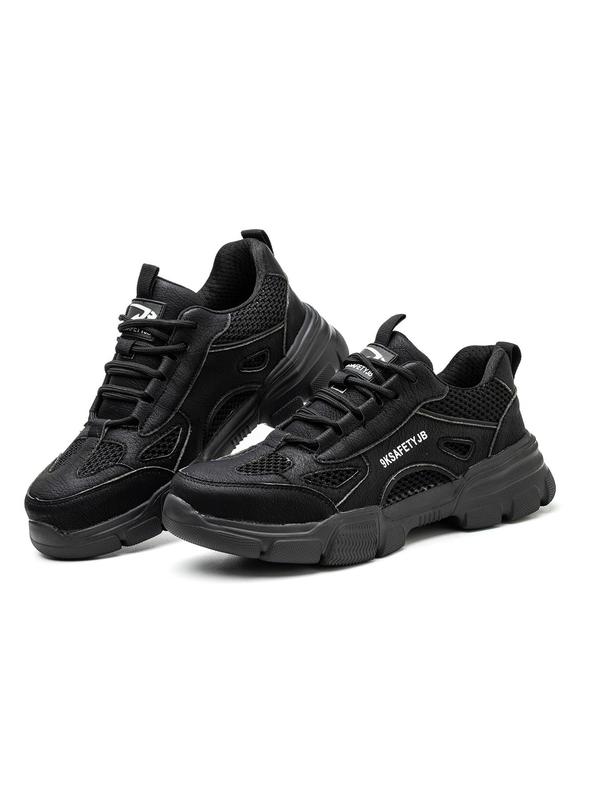 Men's Breathable Lightweight Anti-slip Safety Shoes, Casual Waterproof Workout Sneakers, Comfortable Hollow Out Design Lace Up Work Shoes, Non-slip Safety Shoes for Daily Wear 6