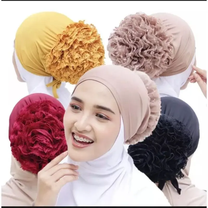 Ciput/Iner turki ( Full Renda ) Ciput Jilbab Kerudung Instan Dalaman Arab