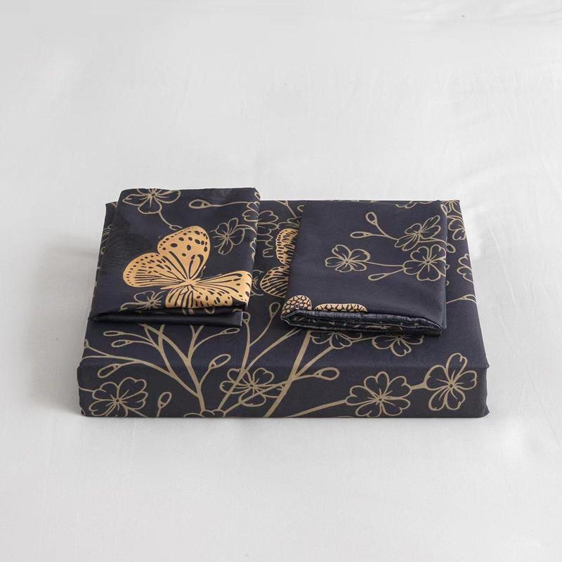 Butterfly Print Duvet Cover & 2 Pillowcase without Filler, 3 Counts Soft Comfortable Bedding Set, Modern Casual Bedding Supplies for Home Bedroom Accessories 4