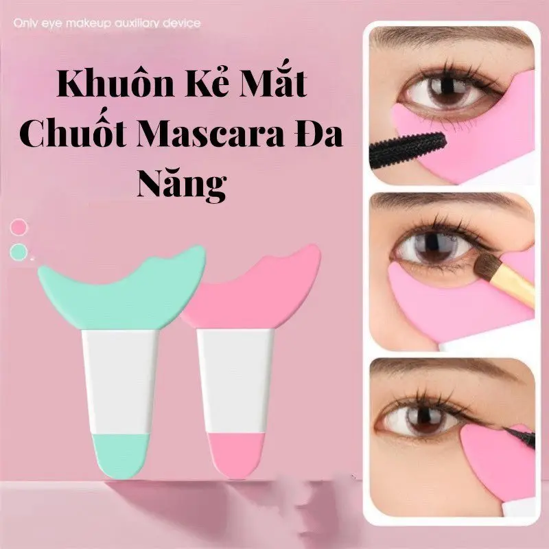 Khuôn Kẻ Mắt Kiêm Mascara Bằng Silicon Mềm Nhỏ Gọn Tiện Lợi Dành Cho Trang Điểm