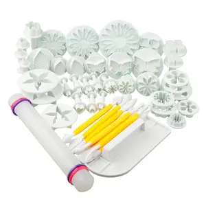 46 Pieces Cetakan Fondant Lengkap / Fondant Cutter/cake Decorating Fondant/ Icing Plunger /Cutters M Plastik Set