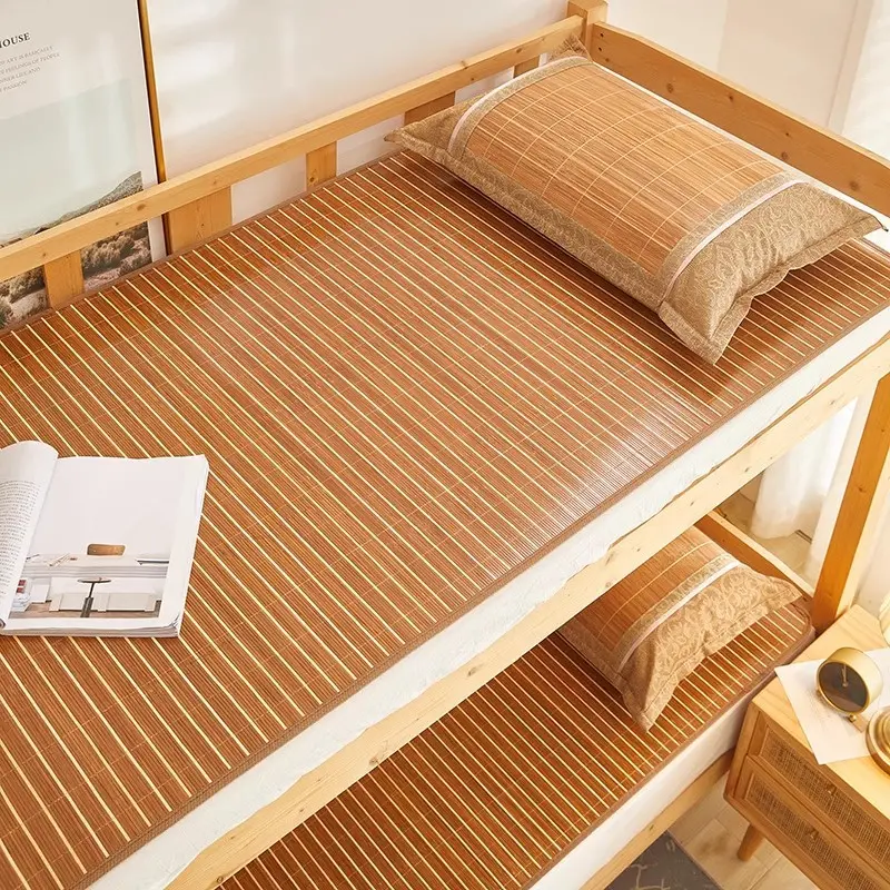 Summer Double-Sided Anji Bamboo Mat Carbonized Edged Student Bamboo Cooling Mat Foldable Mat Manufacturer Bunk Bed Mat