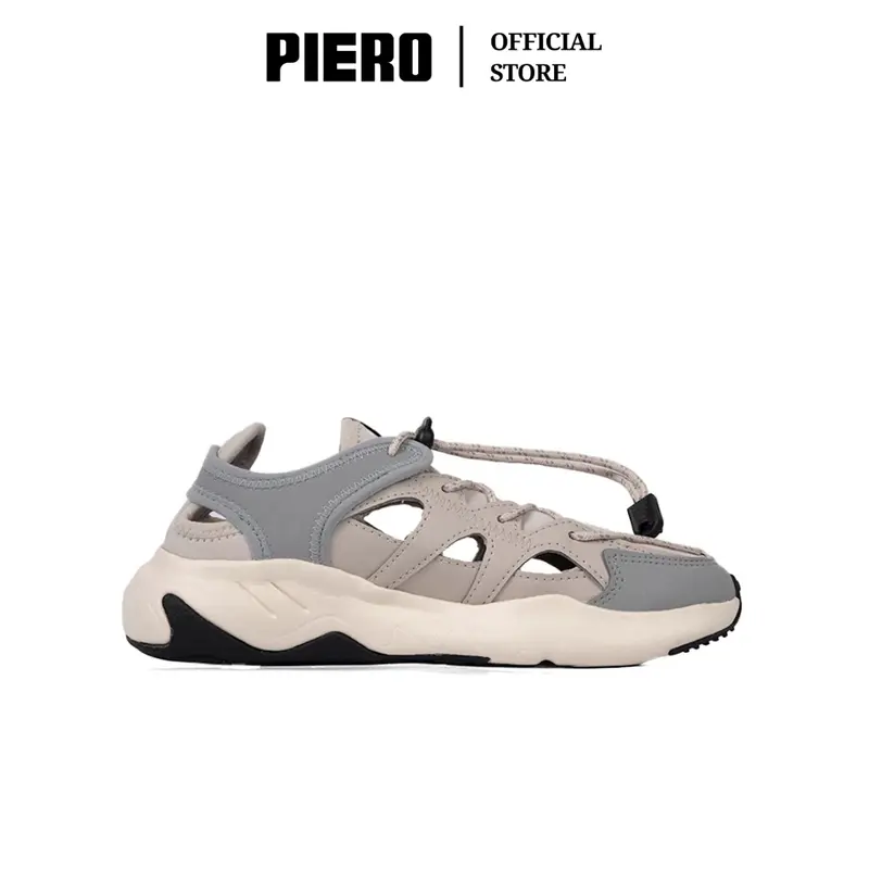 PIERO SEPATU SNEAKERS WANITA ERGO MOTION W OATMEAL GREY OFF WHITE PIE1000192 2
