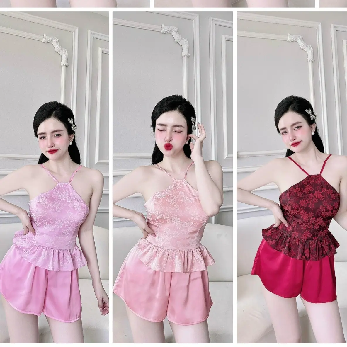 Sét Yếm Đùi Gấm SOJUN Bộ Đùi Yếm Gấm -Có Mút 1 size 45 - 62Kg