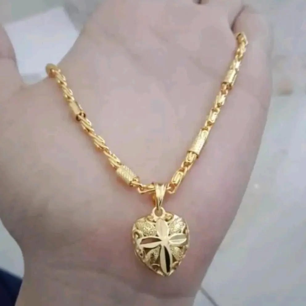 kalung wanita bambu China liontin love cantik anti luntur
