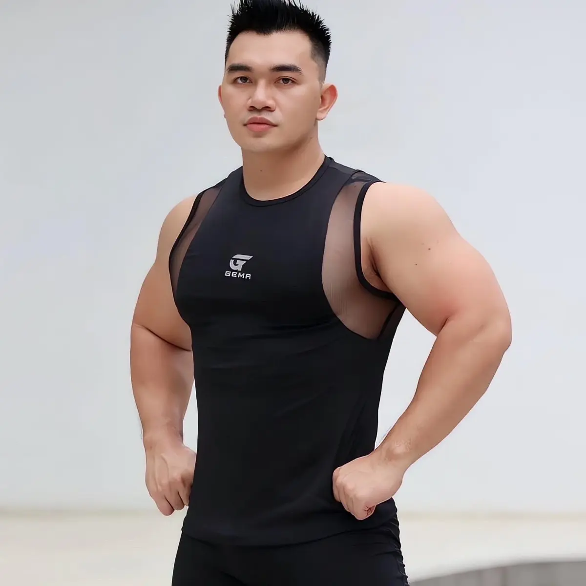 Baju Thai CK Gema fitness gym singlet pria tanktop santai olahraga Outdoor Sport
