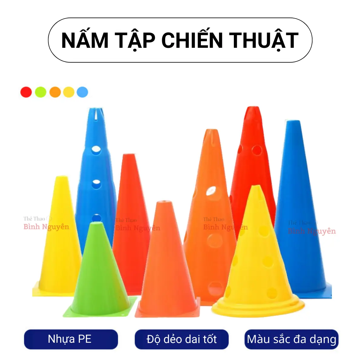 Nấm tập chiến thuật, nấm tập chiến thuật bóng đá bóng rổ 23cm, 30cm, 50cm nhiều màu