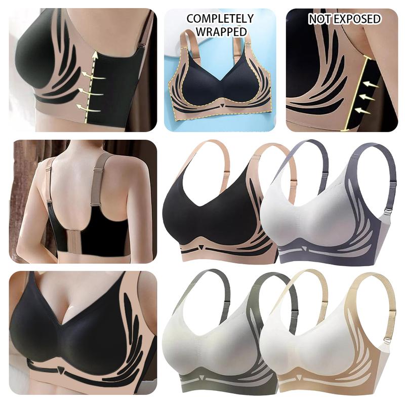 Áo Ngực Không Đường May, Dành Cho Nữ, Phong Cách Mỏng, Màu Thạch, Chất Liệu Mềm Mại, Không Dây, Đồ Lót Thoải Mái, Thích Hợp Cho Thể Thao, Chạy Bộ, Tập Gym, Thể Dục, Nữ