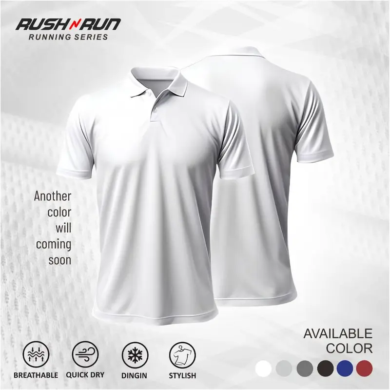 Polo Shirt Olahraga Baju Kerah Kaos Dry Fit Men Sport Gym 0