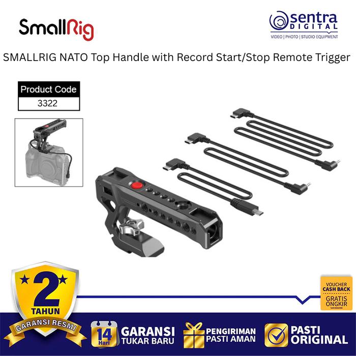 Gambar SMALLRIG 3322 NATO Top Handle with Start/Stop Trigger Button for DSLR Mirrorless Video Rig dari Sentra Digital Kota Surabaya Tokopedia