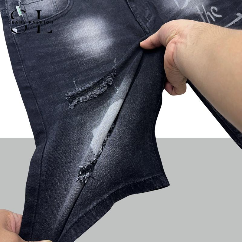 Product Introduction of "Có Bigsize(Size 28-41)"Quần Sọt Jeans Nam SL Màu Đen Phủ Khói Rách Thời Trang In Bad The Menswear Pants - Chất Vải Denim Co Giãn 4 Chiều, Đổi Size Miễn Phí, Giá Xưởng [Mã 19] 24