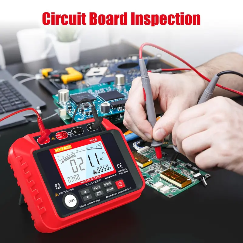 Digital Insulation Resistance Tester, Battery Powered Portable Ohmmeters with LCD Backlit Display, Multifunctional Electrical Measuring Instruments 5