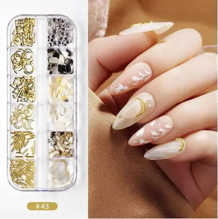 Rhinestone Manik Hiasan Kuku Nail Art Decoration Wheel-Manik Kerang 1