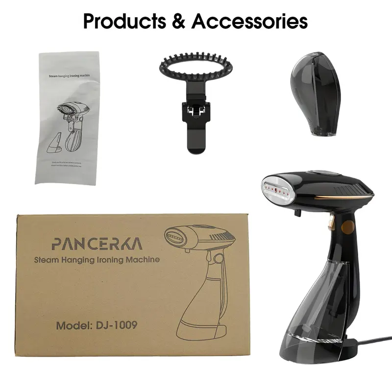 Portable Handheld Clothes-steamer, 1500W Garment-steamer with Replaceable Water Tank, Quick Heating Stainless Steel Panel Clothes-steamer Home Appliances, Cleaning Tools, Household Items 3