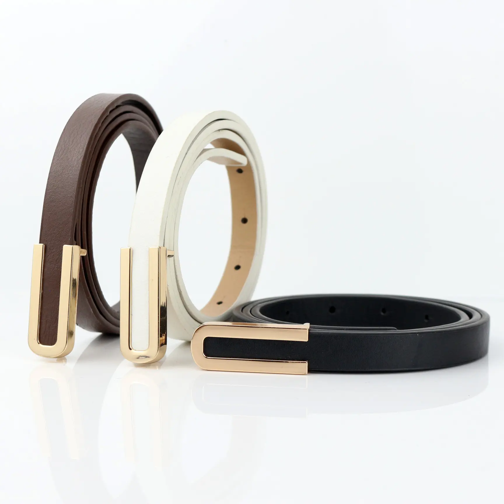 Stylish Black Leather Belt - Women’s Thin Waistband for Dresses, Minimalist Korean Style, Perfect for Suits and White Outfits