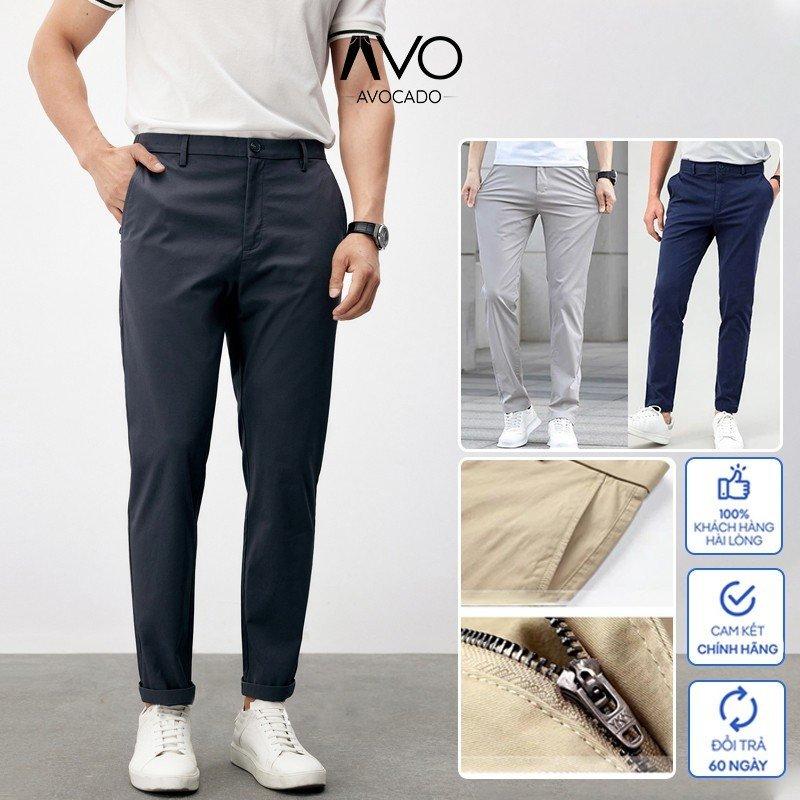 Quần Kaki dài Nam Chất Đẹp Dáng Âu Co Dãn Slimfit đa dạng màu dáng ôm gọn, đứng form cao cấp - Avocado