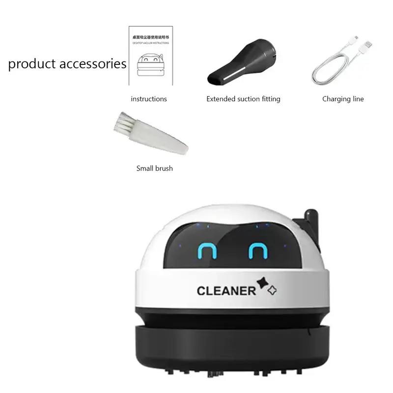 Robot hút bụi, thông minh, để bàn và máy hút bụi tóc trên bàn, kích thước nhỏ, máy hút bụi ô tô, vòi phun Có Thể Tháo Rời Thích hợp để làm sạch tóc thú cưng gia đình, dụng cụ làm sạch 5