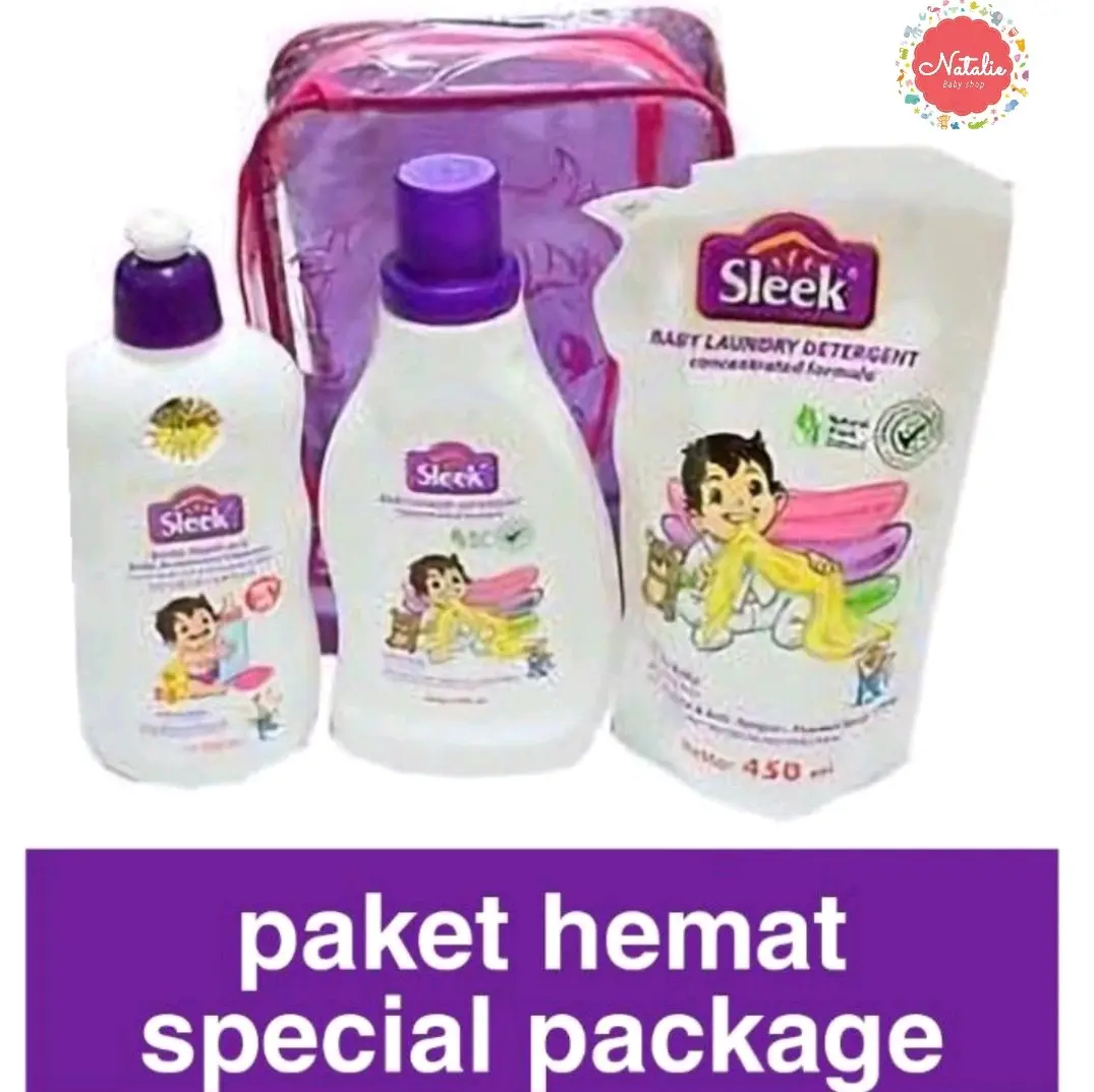 PAKET SLEEK Special Package bottle nipple cleanser + laundry Detergent 3 pcs