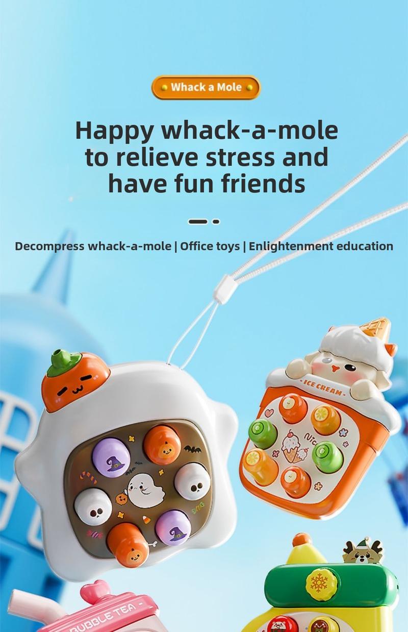 Product Introduction of Đồ Chơi Whac-a-Mole Lòng Bàn Tay Mini Âm Nhạc Bấm Cho Trẻ Em, Bộ Ghép Hình Giáo Dục Sớm, Thích Hợp Cho Bé Trai Và Bé Gái, Nhấn Ngón Tay, Trẻ Nhỏ Nhận Thức Hình Dạng, [Hình Thông Minh] 1