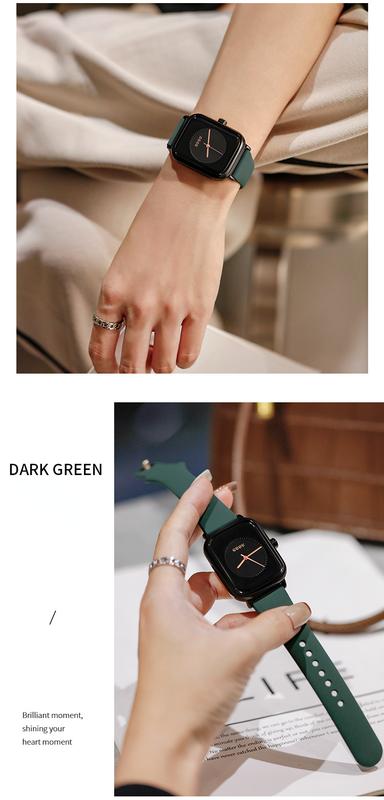 Product Introduction of Đồng Hồ Thời Trang Cho Nữ, Không Thấm Nước, Miễn Phí Vận Chuyển, Thạch Anh, Dây Đeo Silicon, Đồng Hồ Đeo Tay, Mặt Số Vuông Thường Ngày, Đồng Hồ Nữ 4