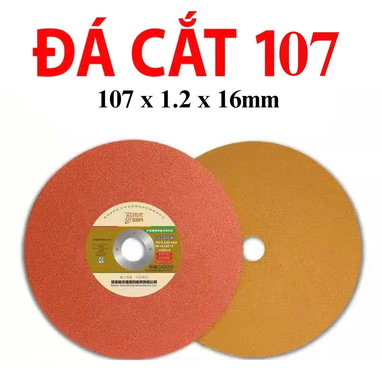 Đá Cắt Sắt, Cắt Inox JIN.LIKE Nội Địa Trung Cao Cấp Không Vỡ Không Nổ Lâu Mòn Siêu Sắc Bén 107mm