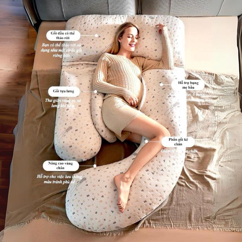gối ôm bà bầu cao cấp - gối chữ g vải siêu mát,gối ngủ bà bầu giúp giảm đau lưng nâng đỡ bụng giúp mẹ bầu ngủ ngon vn đen trắng trơn màu điểm hồng gối cho mẹ cơ thể người đen trắng in hoa vn c chân gối xanh vương niệm Kem