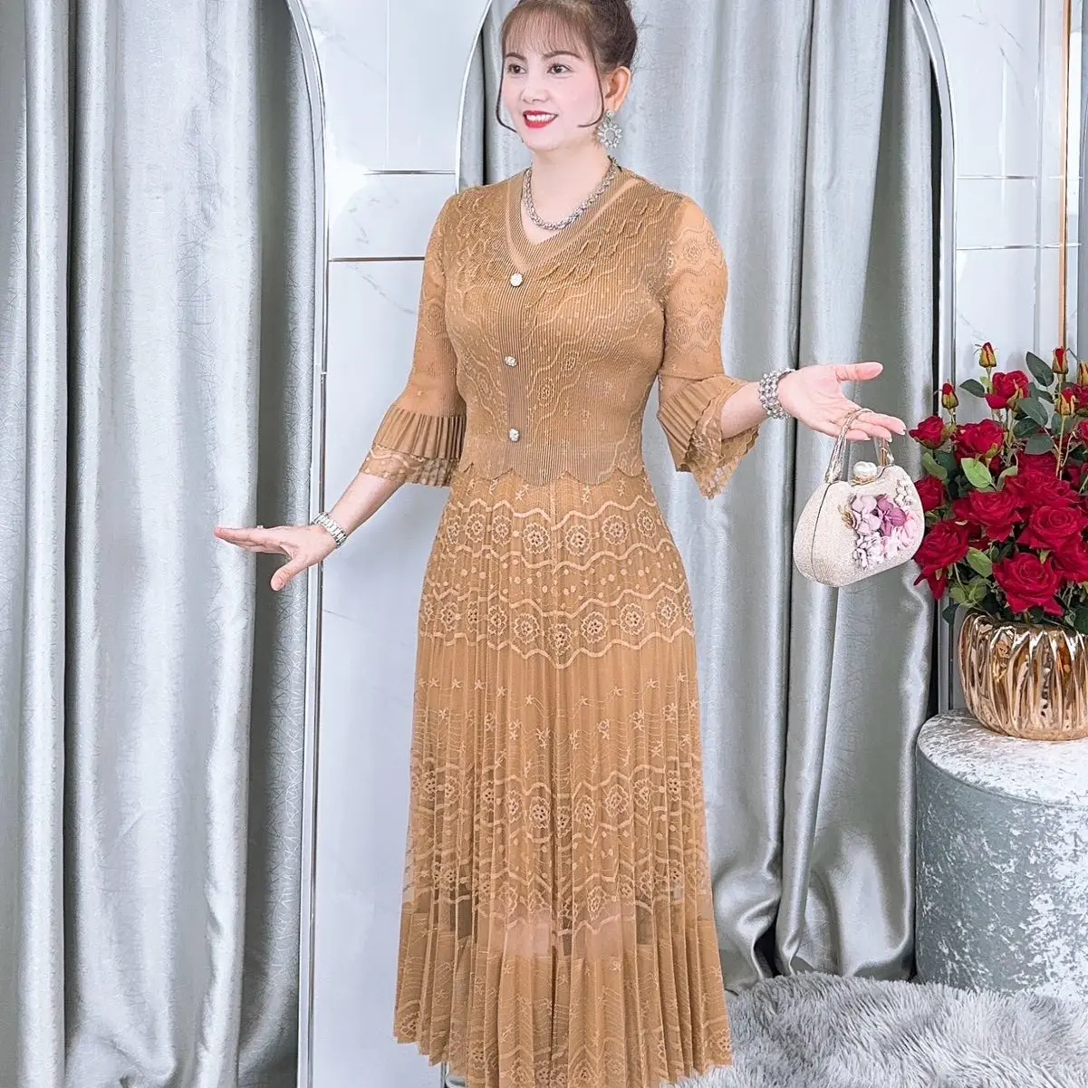 Đầm dập li Hồng Kông cao cấp đi tiệc