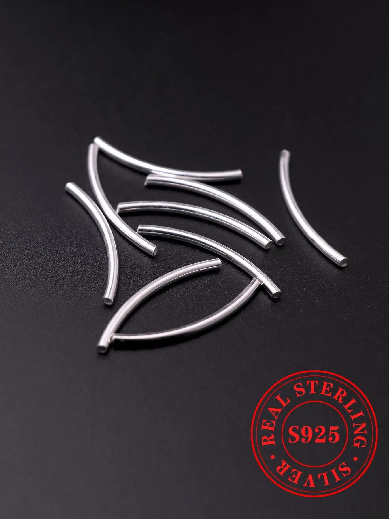 S925 Sterling Silver Tube Beads, Fashionable DIY Jewelry Accessories for Bracelet & Necklace, Trendy All-match & Exquisite DIY Jewelry for Birthday Gift