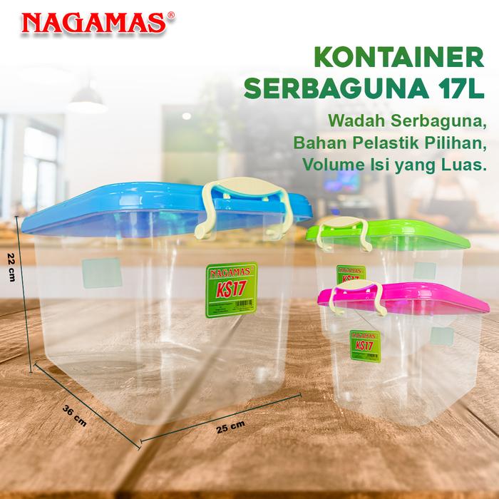 Gambar NAGAMAS Kontainer Box Serbaguna 17 Liter Penyimpanan Plastik dari Nagamas Indonesia Store Kota Tangerang Tokopedia
