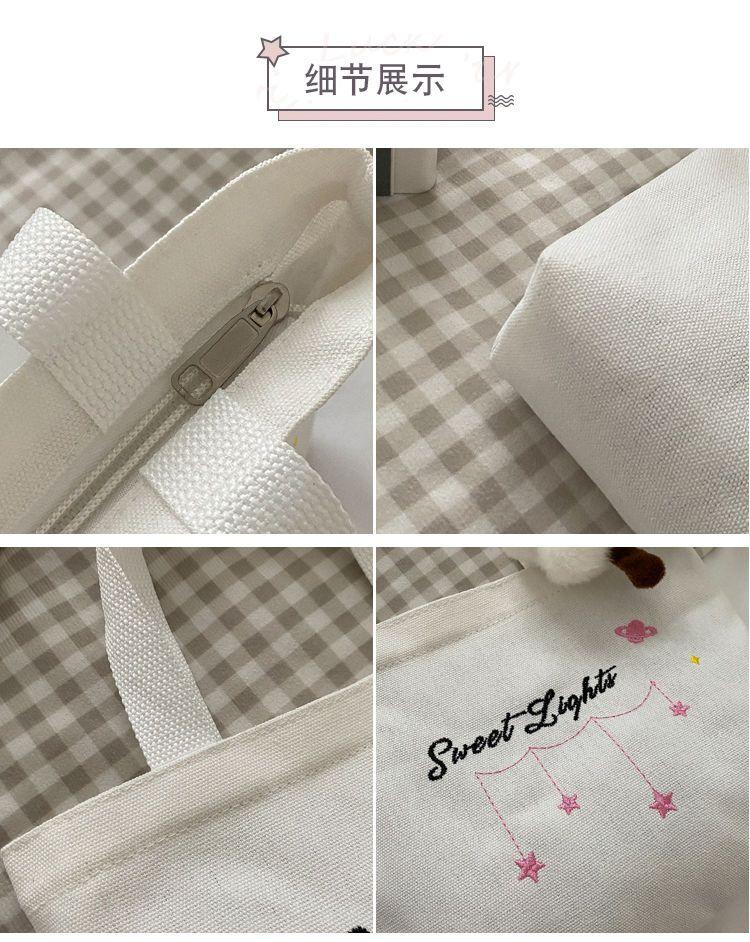 Product Introduction of Small Tote Bag Canvas Bag for Women Casual Small Bag Cloth Bag for Work Handheld Lunch Bag Student Lunch Box Bag with Zipper 7