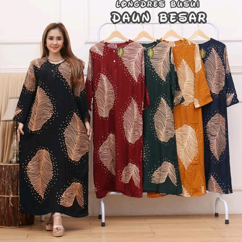 daster murah 100ribu dapat 3pcs longdress wanita cantik new motif Bunga Bunga Musim panas Musim dingin Busui Kancing citra Tidur Bumil Rayon 5