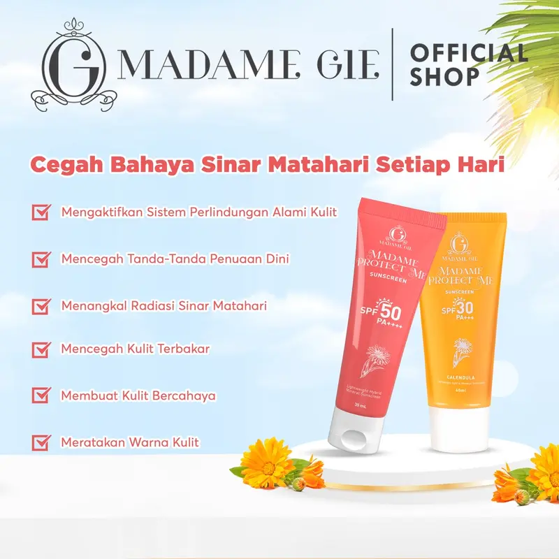 ( READY STOK ) Madame Gie Protect Me Sunscreen SPF 30 PA +++ With Calendula  BPOM 4