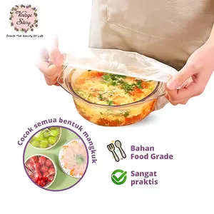 Plastik Karet Penutup Makanan Tanpa Bau Simpan Kulkas Cocok Semua Bentuk Piring Mangkuk