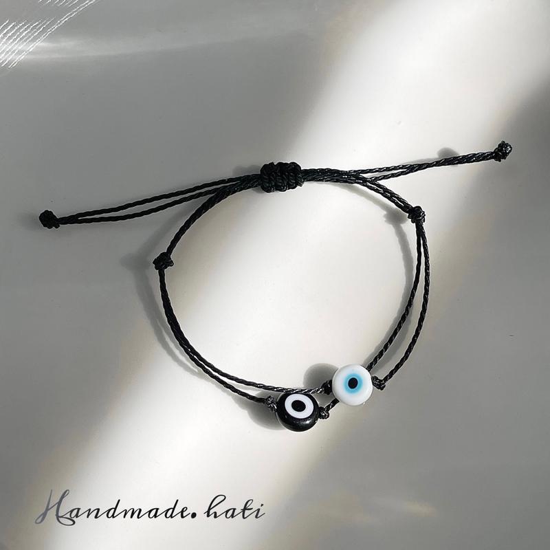Vòng Tay Nam Nữ Evil Eye, Dây Mắt Quỷ Phối 2 Hạt (mix 2 hạt theo yêu cầu)